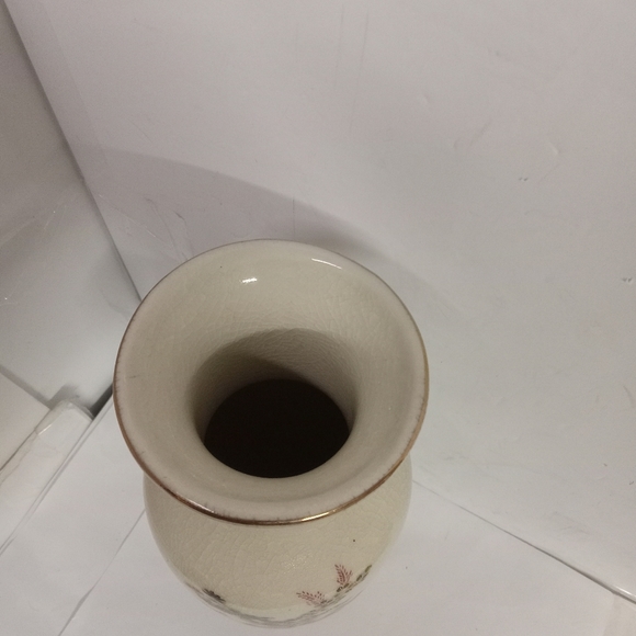 DAVAR Vase Originals Japan Asian Floral Handpainted Gold Trim 11" - Picture 2 of 5